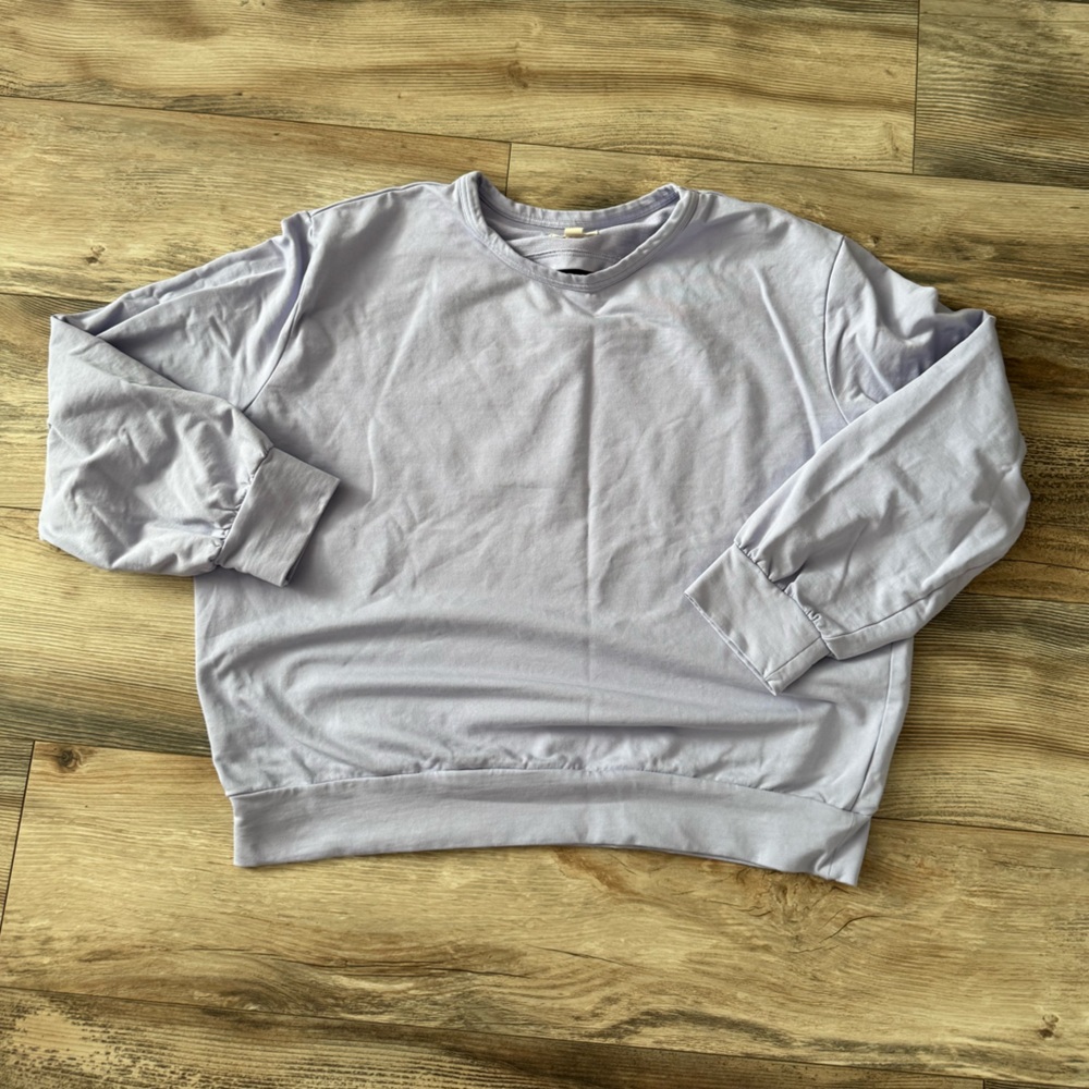 Pact Women’s Lavender Purple Open Back Cut out Longsleeve Sweatshirt XL Light
